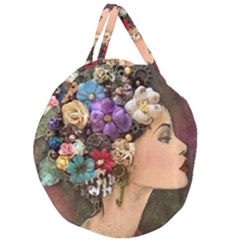 Garden Princess Giant Round Zipper Tote by CKArtCreations