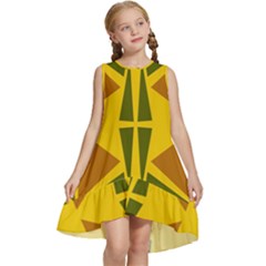  Abstract Geometric Design   Geometric Fantasy  Terrazzo  Kids  Frill Swing Dress by Eskimos