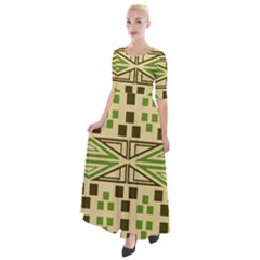 Abstract Pattern Geometric Backgrounds  Half Sleeves Maxi Dress by Eskimos