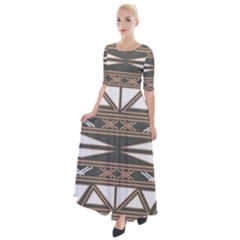 Abstract Pattern Geometric Backgrounds  Half Sleeves Maxi Dress by Eskimos