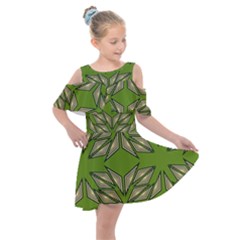 Abstract Pattern Geometric Backgrounds  Kids  Shoulder Cutout Chiffon Dress by Eskimos