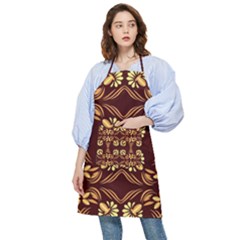 Folk Flowers Print Floral Pattern Ethnic Art Pocket Apron by Eskimos