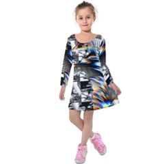 Rainbow Assault Kids  Long Sleeve Velvet Dress by MRNStudios