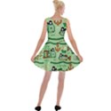 Seamless Pattern Fishes Pirates Cartoon Velvet Skater Dress View2