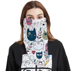 Pattern With Cute Cat Heads Face Covering Bandana (triangle) by Jancukart