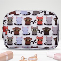 Seamless Pattern With Cute Little Kittens Various Color Make Up Pouch (small) by Jancukart