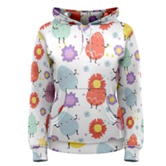 Easter Seamless Pattern With Cute Eggs Flowers Women s Pullover Hoodie by Jancukart