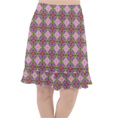 Seamless Psychedelic Pattern Fishtail Chiffon Skirt by Jancukart