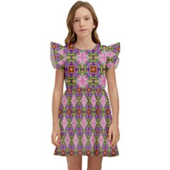 Seamless Psychedelic Pattern Kids  Winged Sleeve Dress by Jancukart