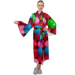 Bubble Gum Maxi Velour Kimono by artworkshop