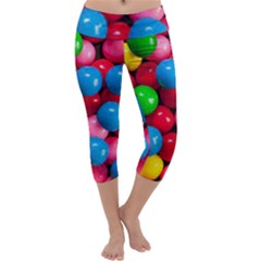 Bubble Gum Capri Yoga Leggings by artworkshop