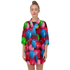 Bubble Gum Half Sleeve Chiffon Kimono by artworkshop