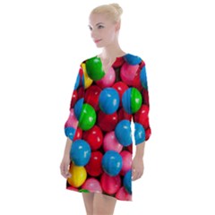 Bubble Gum Open Neck Shift Dress by artworkshop