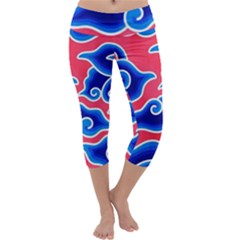 Batik Megamendung Capri Yoga Leggings by artworkshop