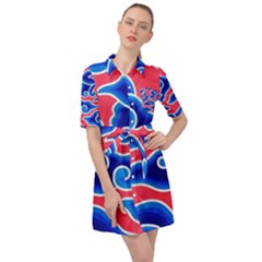 Batik Megamendung Belted Shirt Dress by artworkshop