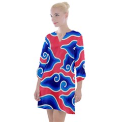 Batik Megamendung Open Neck Shift Dress by artworkshop