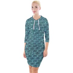 Bubble Wrap Quarter Sleeve Hood Bodycon Dress by artworkshop