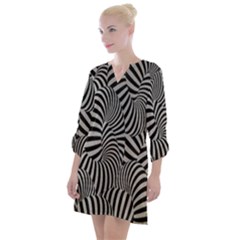 Pattern Open Neck Shift Dress by artworkshop