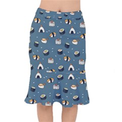 Sushi Pattern Short Mermaid Skirt by Jancukart