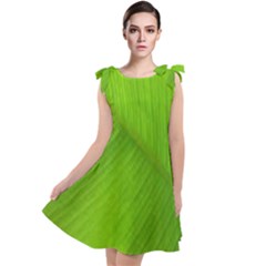 Banana Leaf Tie Up Tunic Dress by artworkshop