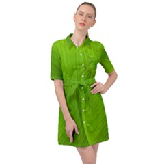 Banana Leaf Belted Shirt Dress by artworkshop