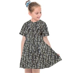 Creepy Head Motif Pattern Kids  Sailor Dress by dflcprintsclothing