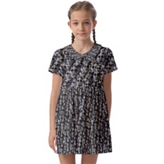 Creepy Head Motif Pattern Kids  Asymmetric Collar Dress by dflcprintsclothing