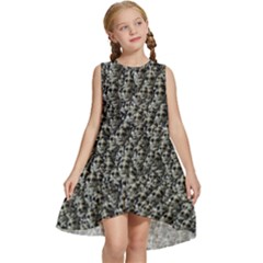 Creepy Head Motif Pattern Kids  Frill Swing Dress by dflcprintsclothing