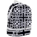 Black And White Geometric Geometry Pattern Zip Bottom Backpack View2