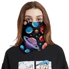 Background-with-many-planets-space Face Covering Bandana (two Sides) by Jancukart