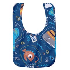 Seamless-pattern-vector-submarine-with-sea-animals-cartoon Baby Bib by Jancukart