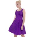 Purple Glitter Knee Length Skater Dress View1