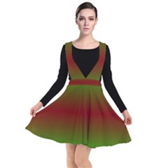 Ombre Green And Red Plunge Pinafore Dress by FunDressesShop