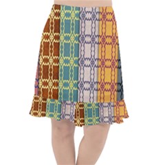 Grungy Vintage Patterns Fishtail Chiffon Skirt by artworkshop