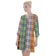 Grungy Vintage Patterns Open Neck Shift Dress by artworkshop