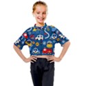 Seamless-pattern-vector-rescue-team-cartoon Kids Mock Neck Tee View1