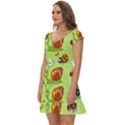 Little-animals-cartoon Short Sleeve Tiered Mini Dress View2