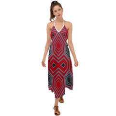 Abstract Pattern Geometric Backgrounds  Halter Tie Back Dress  by Eskimos