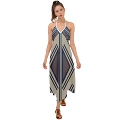 Abstract Pattern Geometric Backgrounds  Halter Tie Back Dress  by Eskimos