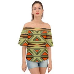 Abstract Pattern Geometric Backgrounds Off Shoulder Short Sleeve Top by Eskimos