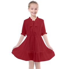 Red Plain Kids  All Frills Chiffon Dress by FunDressesShop