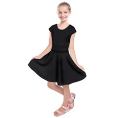 Black Plain Kids  Short Sleeve Dress by FunDressesShop