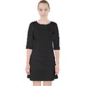 Black plain Quarter Sleeve Pocket Dress View1