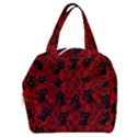 Halloween Goth Cat Pattern in Blood Red Boxy Hand Bag View1