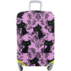 Pink Cats Luggage Cover (large) by NerdySparkleGoth