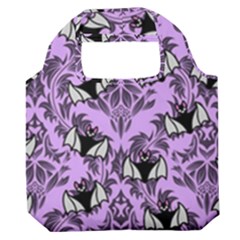 Purple Bats Premium Foldable Grocery Recycle Bag by NerdySparkleGoth