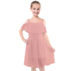 Pink Plain Kids  Cut Out Shoulders Chiffon Dress by FunDressesShop