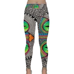 Alice In Wonderland Cat Classic Yoga Leggings by artworkshop