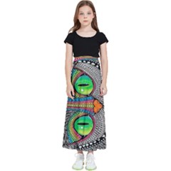 Alice In Wonderland Cat Kids  Flared Maxi Skirt by artworkshop