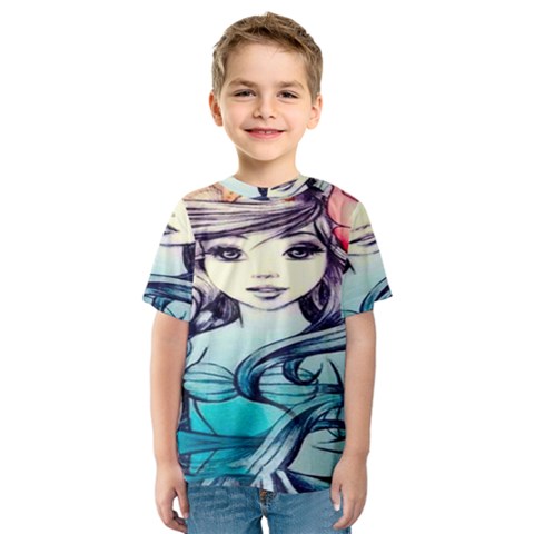 Beautifull Ariel Little Mermaid  Painting Kids  Sport Mesh Tee by artworkshop